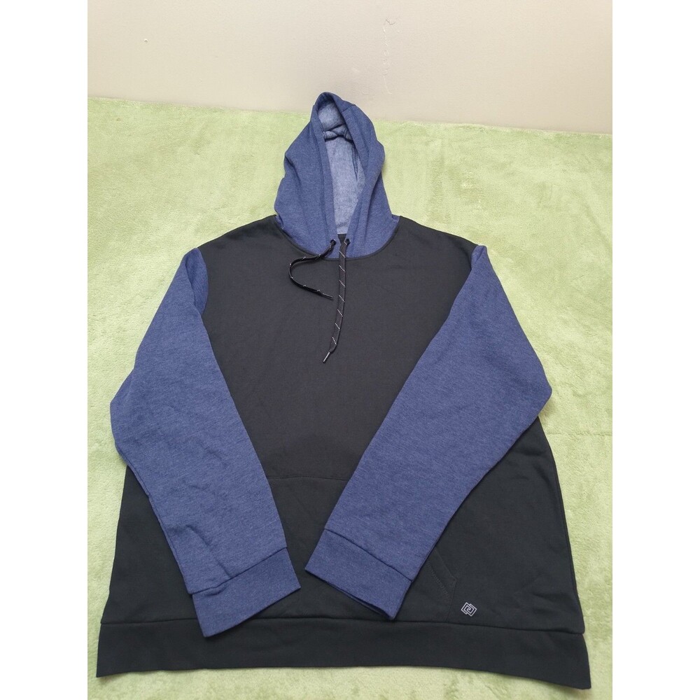 Zelos Mens Sweatshirt Hoodie XXL Black/Blue Hooded Drawstring Long Sleeve Cozy